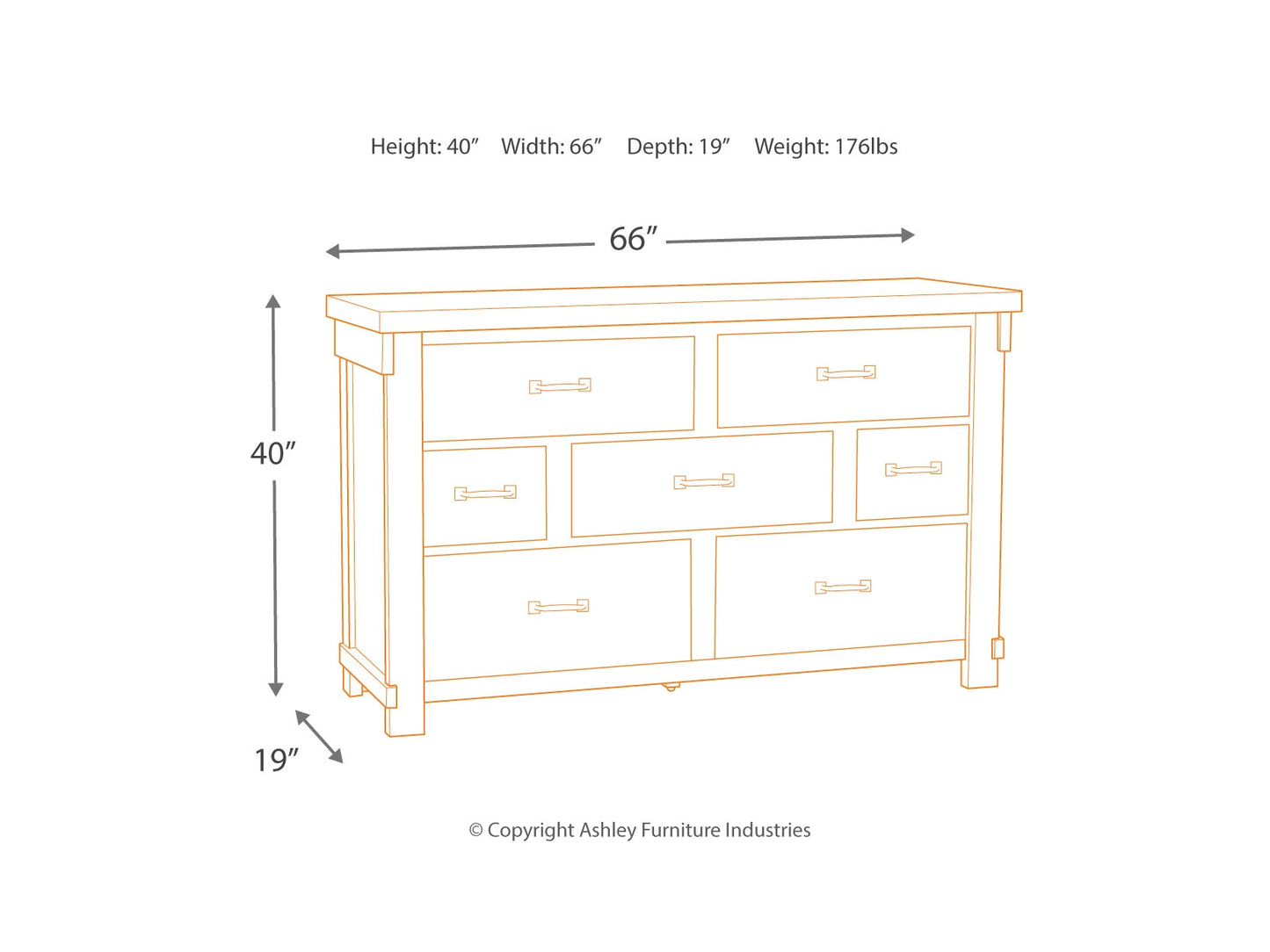Brashland 7 Drawer Dresser