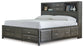 Caitbrook  Storage Bed With 8 Storage Drawers With Mirrored Dresser