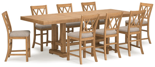 Havonplane Counter Height Dining Table and 8 Barstools