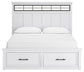 Ashbryn California King Panel Storage Bed with Mirrored Dresser and Nightstand