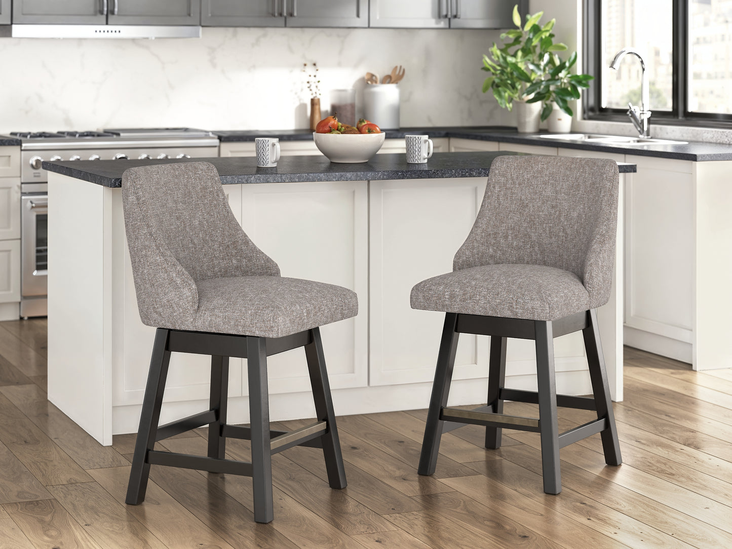 Ashley Express - Neymorton UPH Swivel Barstool (2/CN)