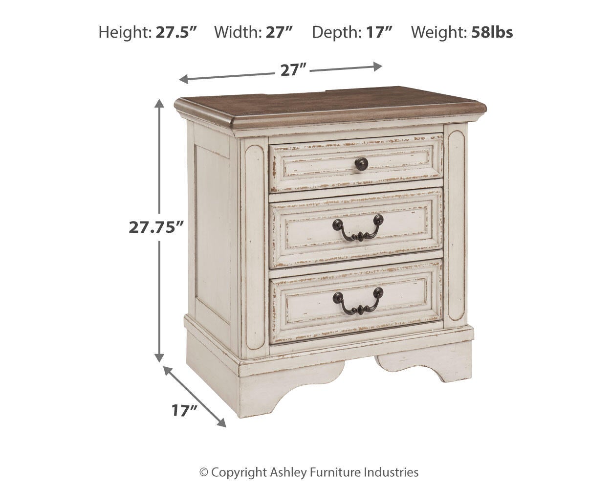 Ashley Express - Realyn Three Drawer Night Stand