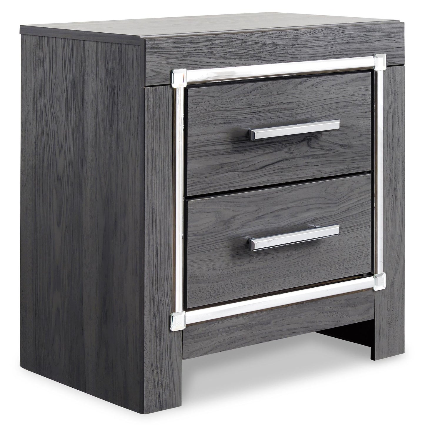Lodanna King/California King Upholstered Panel Headboard Bed with Mirrored Dresser, Chest and Nightstand