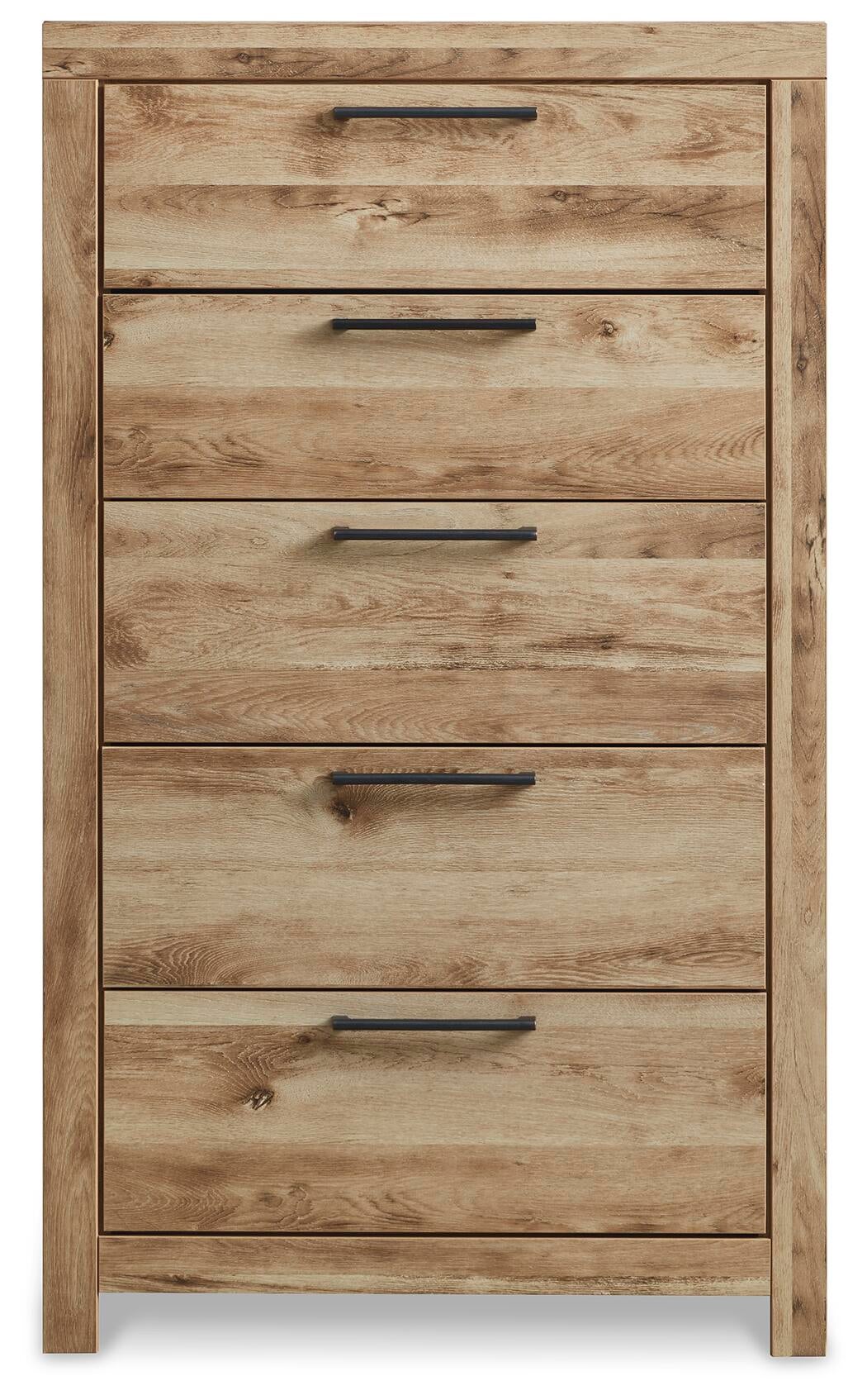 Hyanna Twin Panel Bed with 1 Side Storage, Dresser, Mirror, Chest and Nightstand