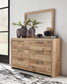Hyanna Queen Panel Bed with 2 Side Storage, Dresser and Mirror