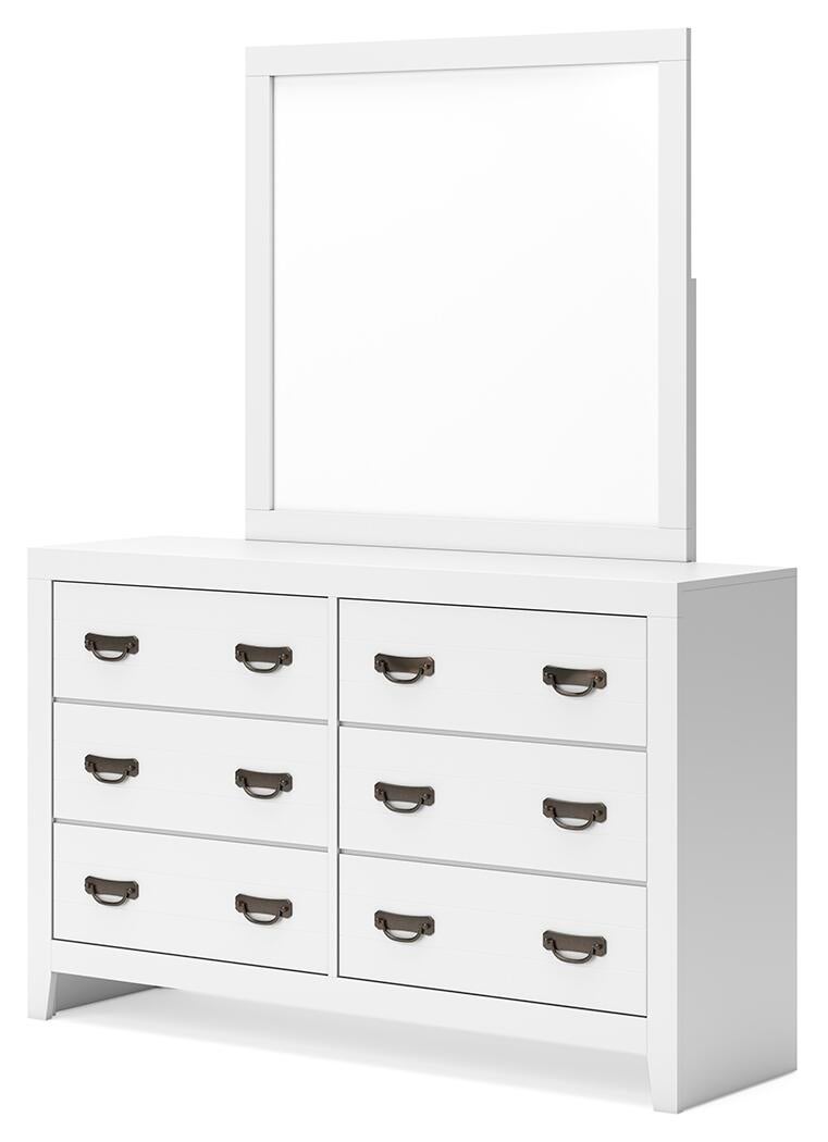 Binterglen Queen Panel Bed with Mirrored Dresser and Nightstand