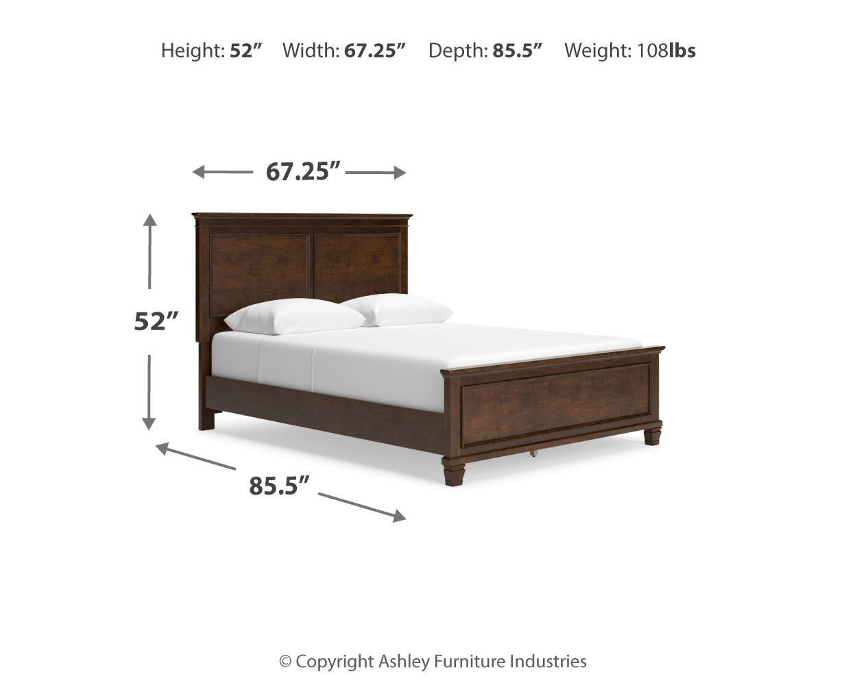 Danabrin Queen Panel Bed with Mirrored Dresser