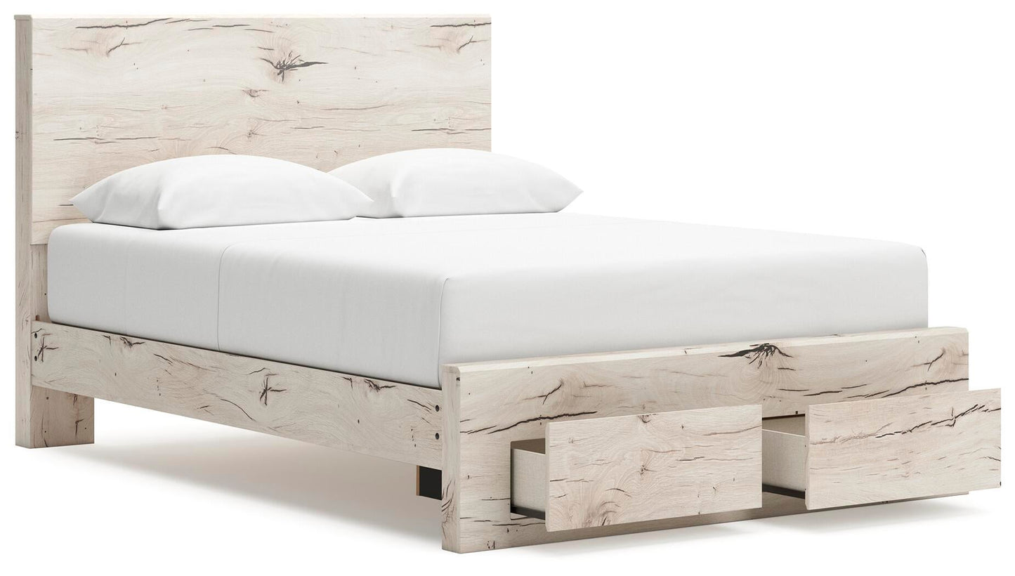 Lawroy Queen Panel Storage Bed, Dresser, Mirror and Nightstand