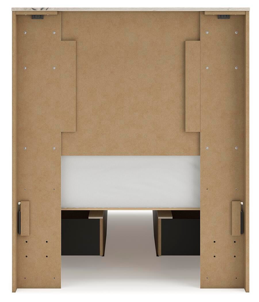 Lawroy Twin Panel Bed with Storage, Dresser, Mirror and Nightstand