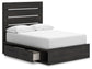 Hollivern Full Panel Storage Bed, Dresser and Mirror