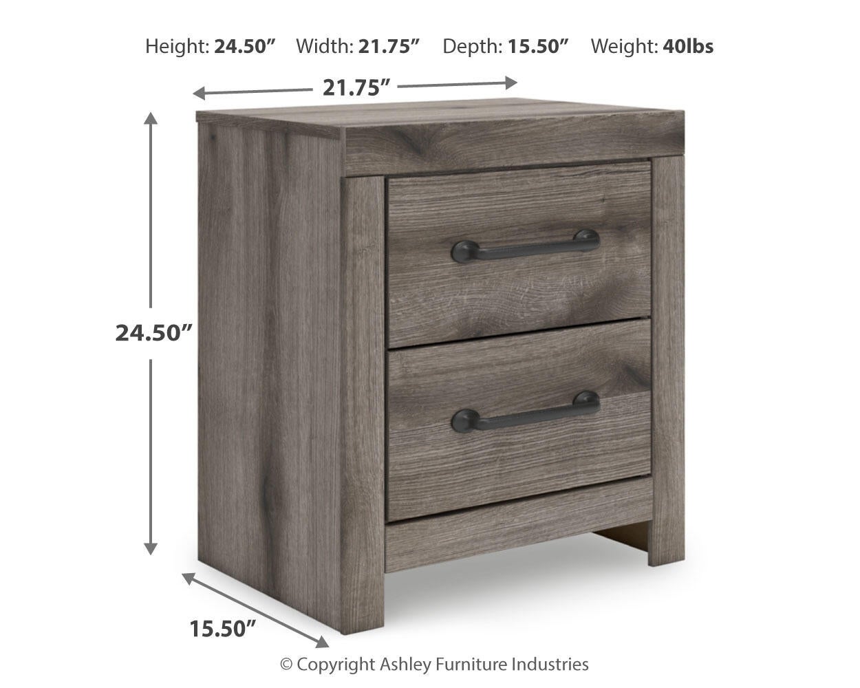 Graystorm King Panel Bed, Dresser, Mirror, Chest and Nightstand