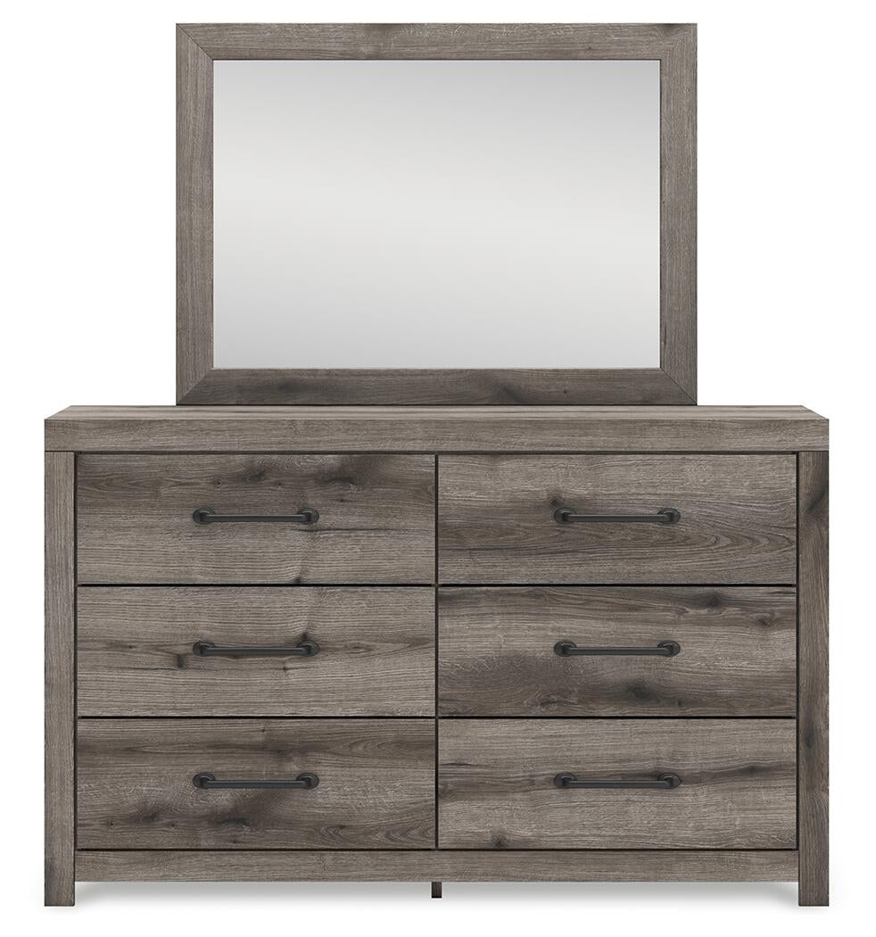 Graystorm King Panel Bed, Dresser and Mirror