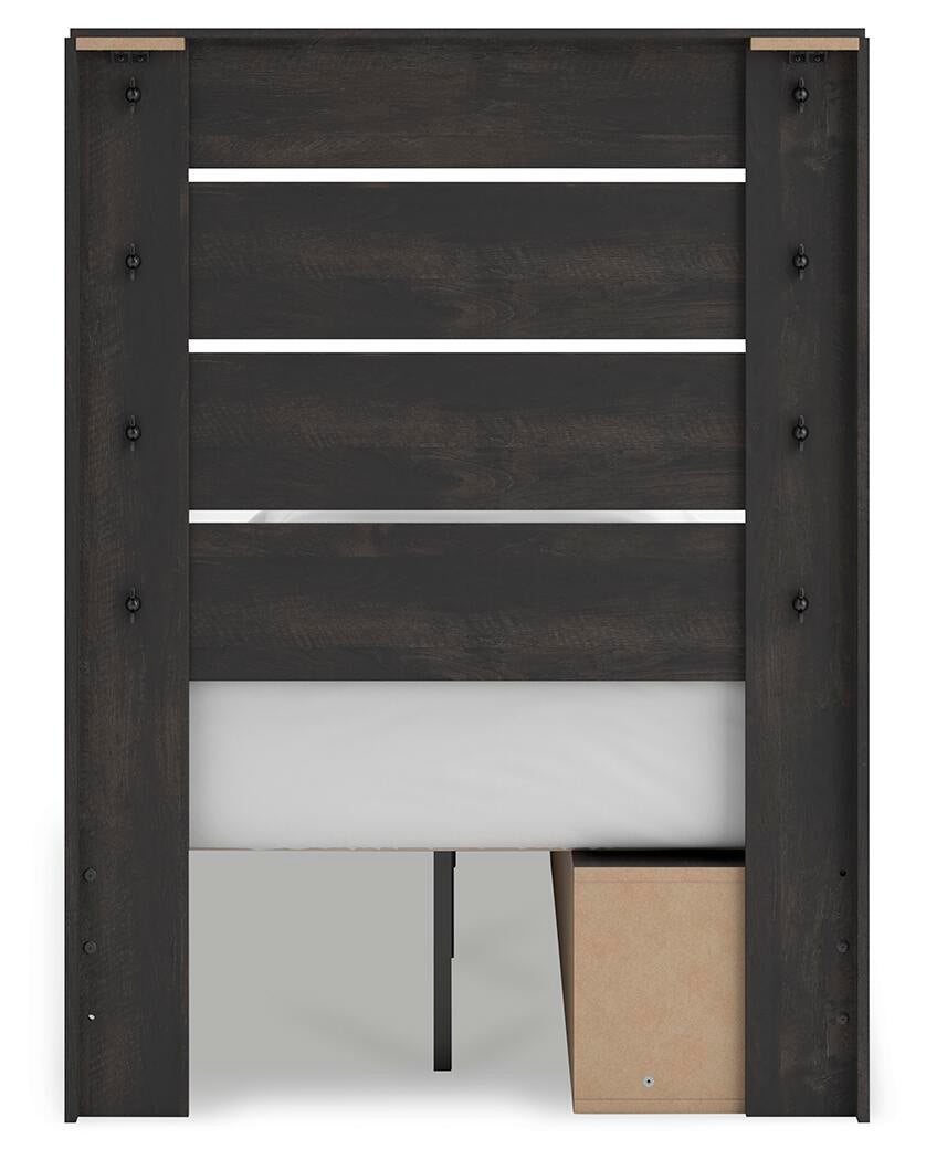Hollivern Twin Panel Storage Bed, Dresser and Mirror