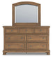 Feddinger King Storage Sleigh Bed with Mirrored Dresser