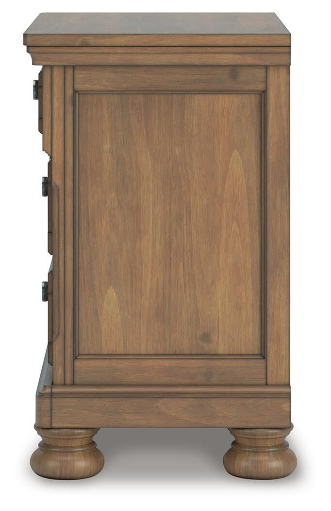 Feddinger King Panel Bed with Mirrored Dresser, Chest and Nightstand