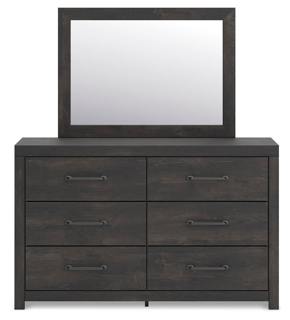 Hollivern Full Panel Bed, Dresser, Mirror, Chest and Nightstand