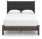 Pamytta Queen Upholstered Panel Platform Bed, Dresser and Mirror