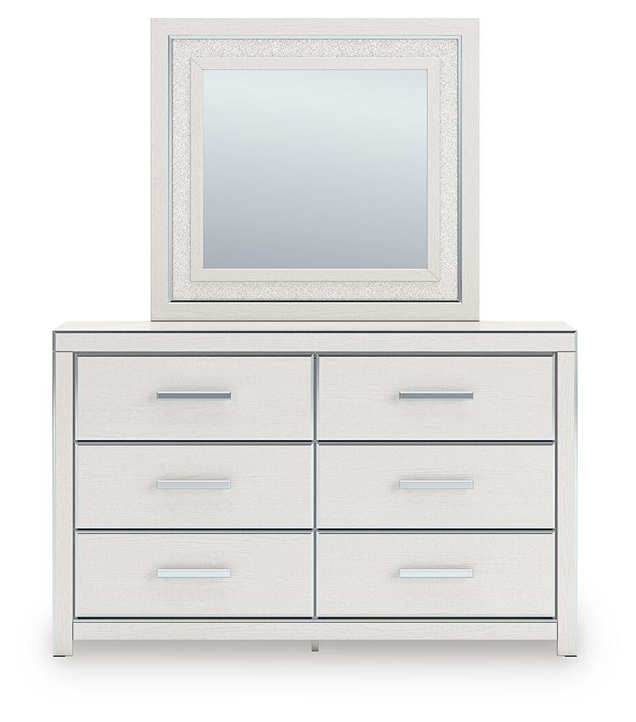 Zuraleus Queen Upholstered Panel Bed, Dresser and Mirror