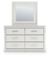 Zuraleus Queen Upholstered Panel Platform Storage Bed, Dresser and Mirror