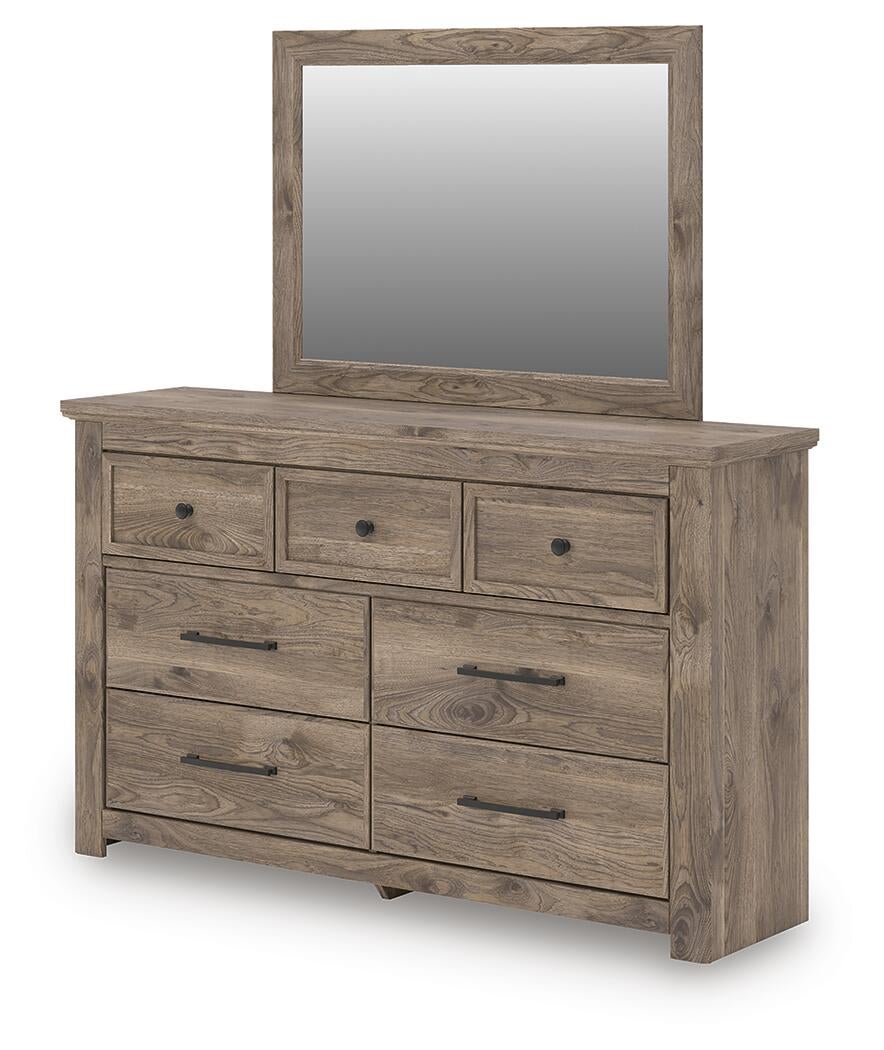 Rusticott King Poster Bed, Dresser and Mirror