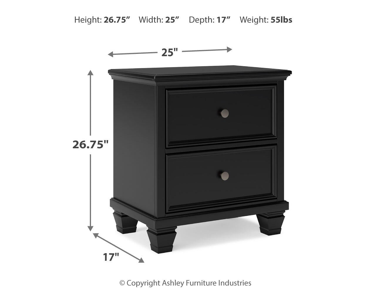 Lanolee Queen Panel Storage Bed, Dresser, Mirror and Nightstand