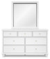 Fortman California King Panel Storage Bed, Dresser and Mirror